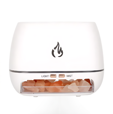 Ultrasonic Aroma Diffuser with Flame Simulation & Salt Stone Design