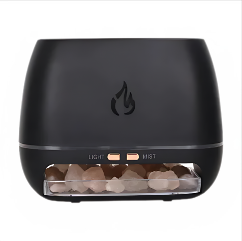 Ultrasonic Aroma Diffuser with Flame Simulation & Salt Stone Design