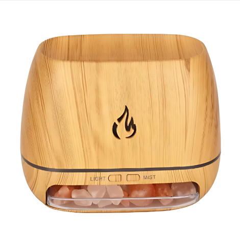 Ultrasonic Aroma Diffuser with Flame Simulation & Salt Stone Design